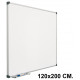 Pizarra laminada blanca con marco de aluminio planning sisplamo de 120x200 cm.