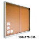 Vitrina de anuncios con fondo de corcho natural y marco de aluminio planning sisplamo, 100x175 cm.
