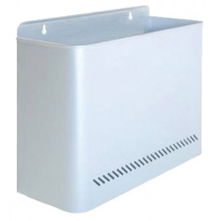Papelera metálica de pared con perforados inferiores sie 99, 32,5x12,5x28,5 cm. 11 litros. blanco