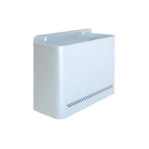 Papelera metálica de pared con perforado inferior sie 99, 32,5x12,5x28,5 cm. 11 litros. blanco