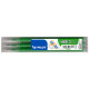 Recambio bolígrafo borrable pilot frixion ball 07 y ball clicker 07 verde, blister de 3 uds.