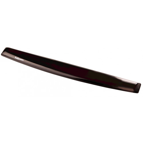 Reposamuñecas para teclado fellowes gel crystal en color negro.