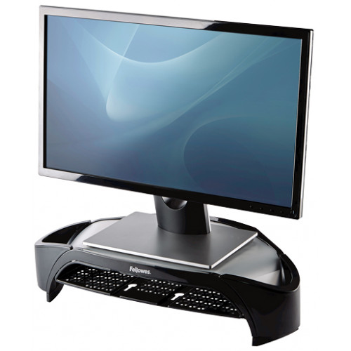 Soporte para monitor fellowes plus smart suites en color negro/blanco escarcha.