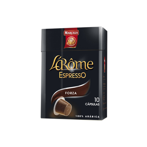 Café en cápsulas monodosis marcilla l'arome espresso, forza, caja de 10 uds.