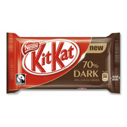 Barritas nestle Kit Kat dark 70% cacao, paquete de 4 unidades.