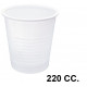 Vaso de plástico en polipropileno, 220 cc. blanco, paquete de 100 uds.