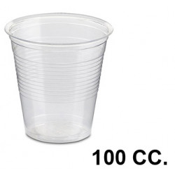Vaso de plástico transparente de 100 cc., paquete de 100 unidades.