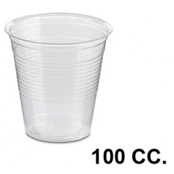 Vaso de plástico en polipropileno, 100 cc. transparente, paquete de 100 uds.