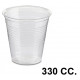 Vaso de plástico en polipropileno, 330 cc. transparente, paquete de 50 uds.