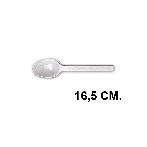 Cucharilla de plástico, 12,5 cm. blanco, paquete de 100 uds.