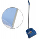 Recogedor con palo y perfil de goma, 80x23 cm. azul