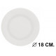 Plato en papel reciclable, Ø 18 cm. blanco, paquete de 100 uds.