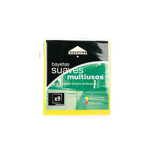 Bayeta multiusos rozenbal de 36x40 cm., pack de 9 unidades.