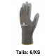 Guantes de protección deltaplus, 100% poliéster / palma de poliuretano, talla 6/xs, gris