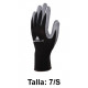 Guantes de protección deltaplus, 100% tejido de poliéster / palma de nitrilo, talla 7/s, negro/gris