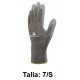 Guantes de protección deltaplus, 100% poliéster / palma de poliuretano, talla 7/s, gris