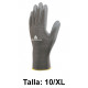 Guantes de protección deltaplus, 100% poliéster / palma de poliuretano, talla 10/xl, gris
