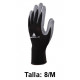 Guantes de protección deltaplus, 100% tejido de poliéster / palma de nitrilo, talla 8/m, negro/gris