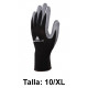 Guantes de protección deltaplus, 100% tejido de poliéster / palma de nitrilo, talla 10/xl, negro/gris