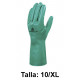 Guantes de protección deltaplus, 100% nitrilo / flocado de algodón 100%, talla 10/xl, verde