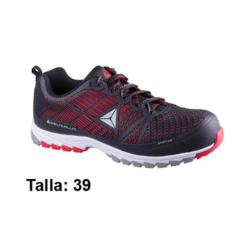 Calzado de seguridad deltaplus, delta sport s1p src, talla: 39, negro/rojo