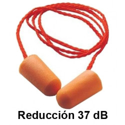 Protector auditivo 3m desechable de espuma moldeable reducción de 37 dB, con cordon, caja de 100 uds., naranja