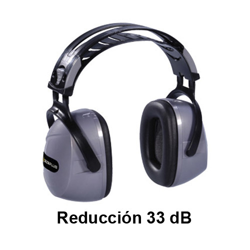 Casco antiruido deltaplus reduccíon de 33 dB, en color gris/negro.
