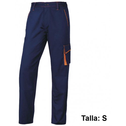 Pantalón de trabajo deltaplus panostyle, talla s, azul marino/naranja