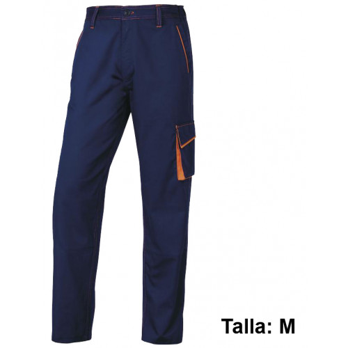 Pantalón de trabajo deltaplus panostyle, talla m, azul marino/naranja