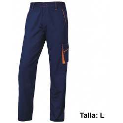 Pantalón de trabajo deltaplus panostyle, talla l, azul marino/naranja