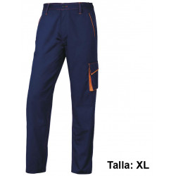 Pantalón de trabajo deltaplus panostyle, talla xl, azul marino/naranja