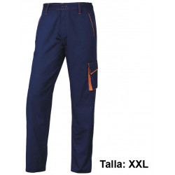 Pantalón de trabajo deltaplus panostyle, talla xxl, azul marino/naranja
