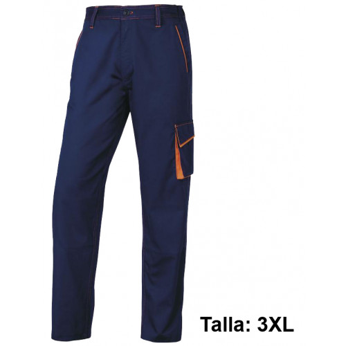 Pantalón de trabajo deltaplus panostyle, talla 3xl, azul marino/naranja