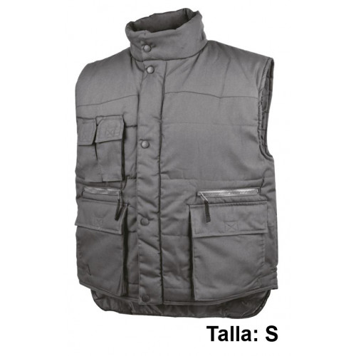 Chaleco multibolsillos deltaplus sierra2, talla s, gris/verde