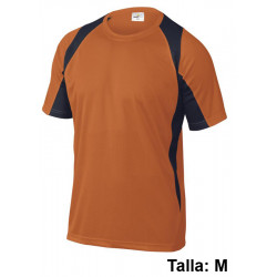 Camiseta de manga corta deltaplus bali, talla m, naranja/azul marino