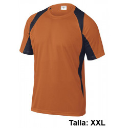 Camiseta de manga corta deltaplus bali, talla xxl, naranja/azul marino