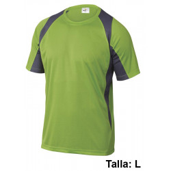 Camiseta de manga corta deltaplus bali, talla l, verde/gris