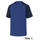 Camiseta de manga corta deltaplus genoa2, talla l, azul marino/negro