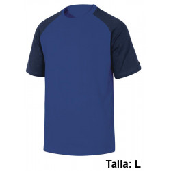 Camiseta de manga corta deltaplus genoa2, talla l, azul marino/negro