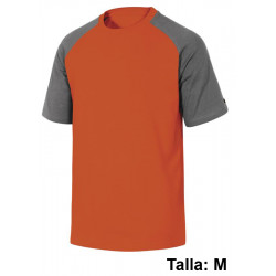 Camiseta de manga corta deltaplus genoa2, talla m, naranja/gris