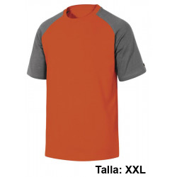 Camiseta de manga corta deltaplus genoa2, talla xxl, naranja/gris