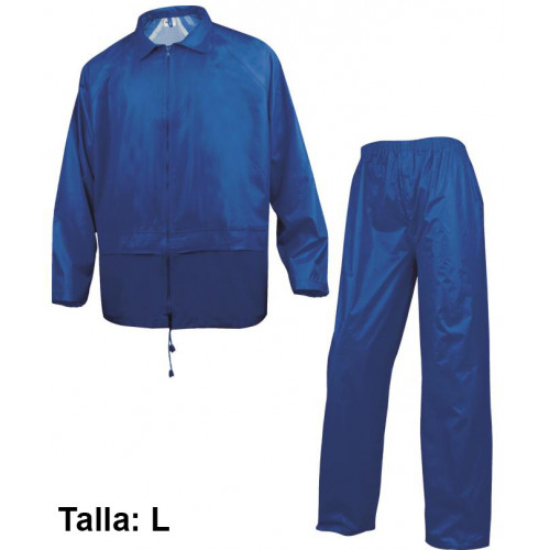 Conjunto de lluvia impermeable deltaplus 400, talla l, azul marino