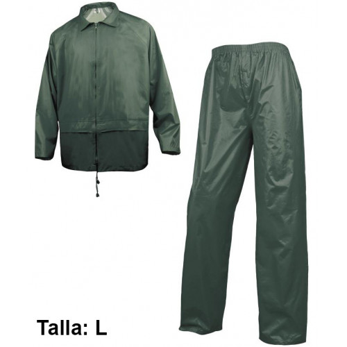 Conjunto de lluvia impermeable deltaplus 400, talla l, verde