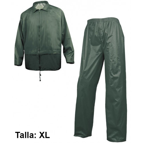 Conjunto de lluvia impermeable deltaplus 400, talla xl, verde