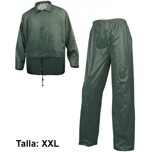 Conjunto de lluvia impermeable deltaplus 400, talla xxl, verde