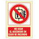 Pictograma de señalización en pvc fotoluminiscente syssa, 210x297 mm. no usar el ascensor en caso de incendio