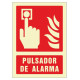 Pictograma de señalización en pvc fotoluminiscente syssa, 210x297 mm. pulsador de alarma