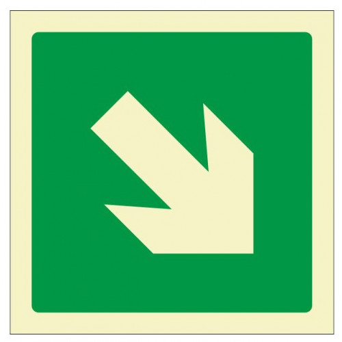 Pictograma de señalización en pvc fotoluminiscente syssa, 224x224 mm. vía evacuación