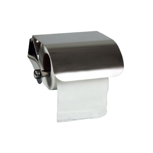 Dispensador de papel higiénico doméstico q-connect en acero inoxidable, 122x98x45 mm.