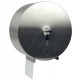 Dispensador de papel higiénico industrial jumbo en acero inoxidable q-connect, 115x254x265 mm.